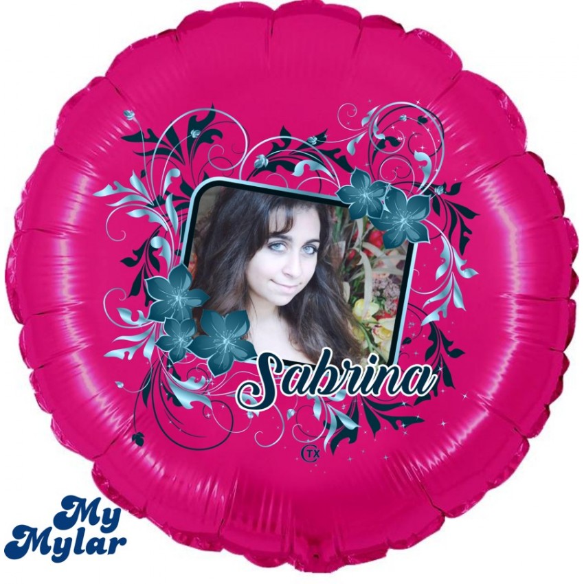 Palloncini Decorati MyMylar - Foto Cornice Fiori (18”)